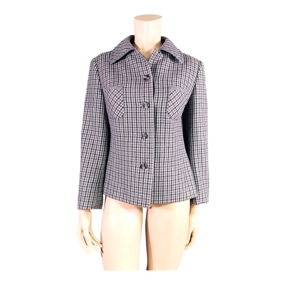 Vintage Wilken Wool Herringbone 4-Button Blazer - Brown / Black / Grey - Germany - Picture 5 of 12